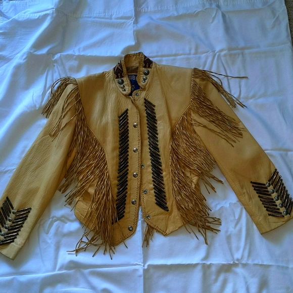 Tribe America Leather Fringed jacket, and pants. - Picture 2 of 8